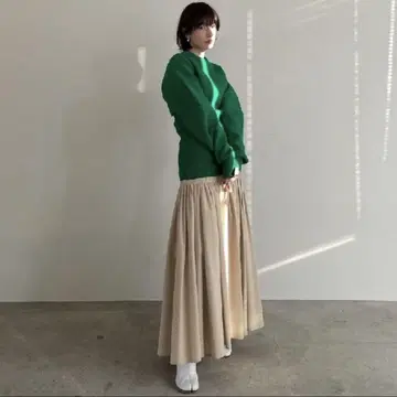 CLANE 개더 티어드 맥시 스커트