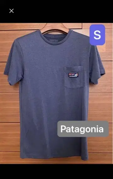 S 사이즈 Patagonia 티셔츠 가슴 포켓 네이비