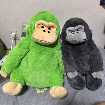 고릴라 봉제 인형 (그린, 블랙) 세트 빅 사이즈, 택 포함