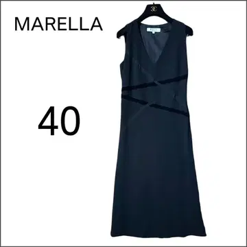 마레라/MARELLA 테이프 리본 디자인 슬리브리스 롱 원피스 40