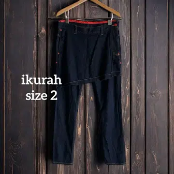 ikurah 이쿠라 스트레치 레이온 혼합 인디고 팬츠