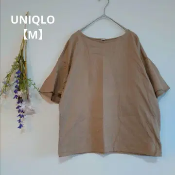 유니클로 티셔츠 [M] 면100% 크루넥 플레어 소매 무지 돌려입기