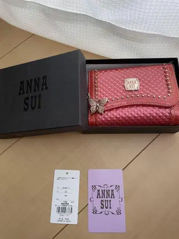 ANNA SUI 핑크 3단 폴더형 지갑