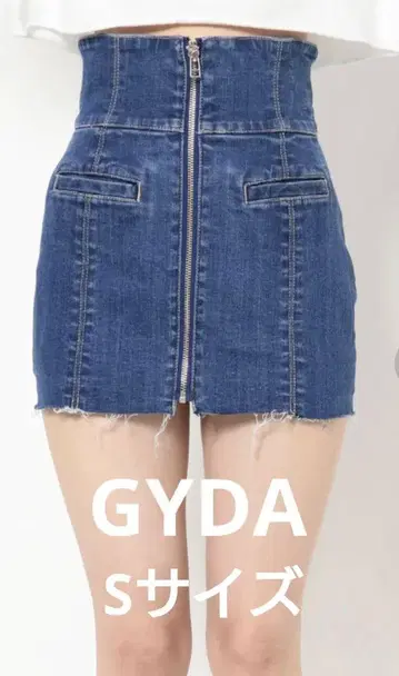 GYDA H/W ZIP UP 데님 타이트 스커트 라이크 숏 팬츠 블루