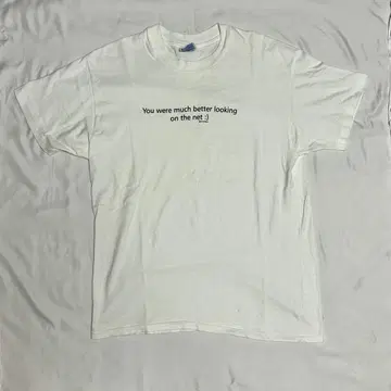 Hanes 90s 메시지 T 인터넷이 더 좋아요 USA제 검 80s