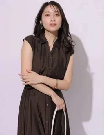 아푸와이저 리셰 레이디 셔츠 원피스 코게 브라운