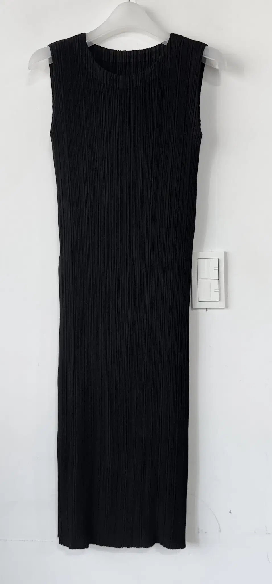 Issey Miyake Black Pleated Sleeveless Onepiece