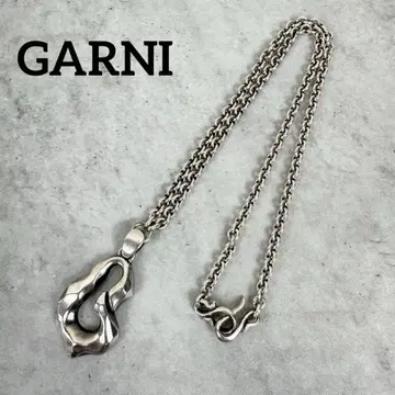 GARNI 가르니 10th 크로키 빅 로고 목걸이 실버