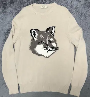 maisonkitsune fox head 로고 니트