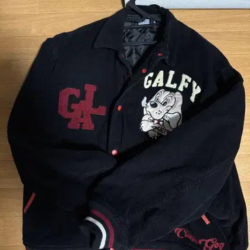GALFY 코듀로이 바시티 자켓 블랙