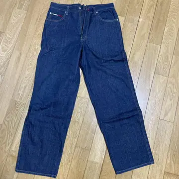 TOMMY JEANS 다크 블루 와이드 레그 데님 M