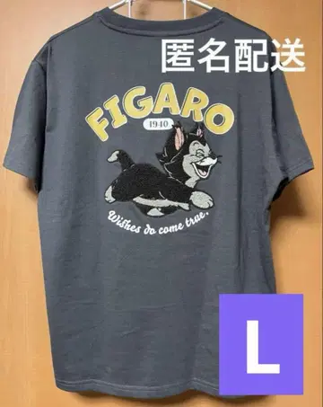 디즈니 피노키오 피가로 사가라 자수 티셔츠 반팔 L 그레이