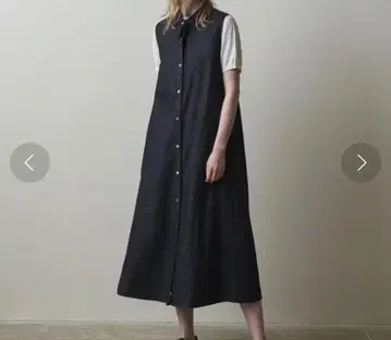 DENIM REVERSE SEAM NO SLEEVE DRESS/원피스