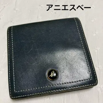 에네스베 가죽 네이비 2단 폴더형 지갑 y2k