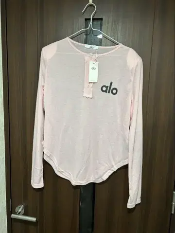 alo 핑크 긴팔 티셔츠 버튼