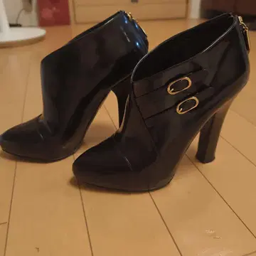 블랙 하이힐 부티 10cm 힐