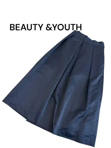 BEAUTY & YOUTH 네이비 플리츠 스커트