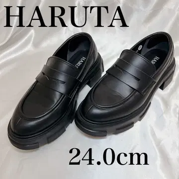 사진 11장 HARUTA 하루타 청키 밑창 코인 로퍼 블랙