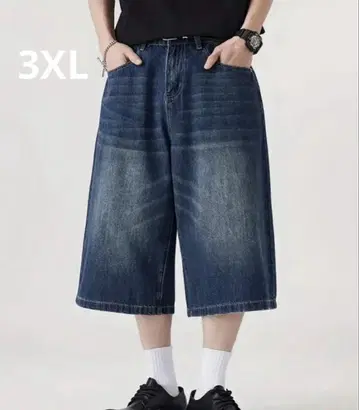 y2k 데님 하프 팬츠 3XL