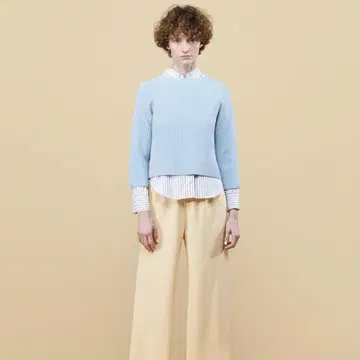 des pres 코튼 폴리에스테르 코일 얀 보트넥 풀오버