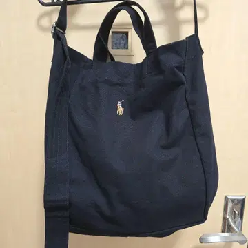폴로 캔버스 쇼핑백 토트 / 블랙