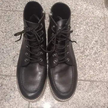 지유 리얼 가죽 워크 부츠 28cm 천연 가죽 신발 사이드 지퍼