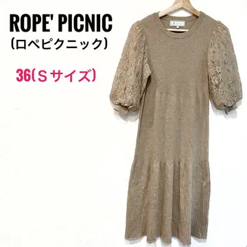 ROPE' PICNIC 레이스 소매 리브 니트 원피스 36(S 사이즈)