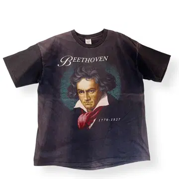 90s Beethoven 페이드 티셔츠 퍼플네이비 위인 USA제 XL