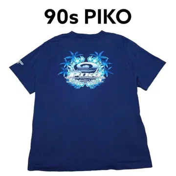 90s PIKO 하이비스커스 빅 프린트 티셔츠 피코 싱글 스티치