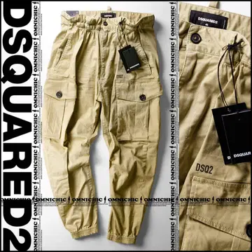 새상품 DSQUARED2 디스퀘어드 로고 스트레치 조거 카고 팬츠 46