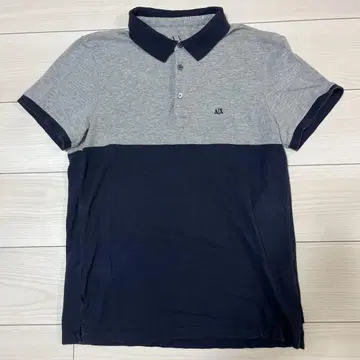 Armani Exchange 피케 셔츠 M 그레이/네이비