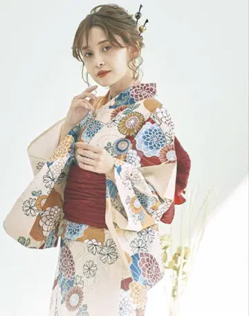 Dita 유카타 우키요의 일본식 우산 겹쳐진 주름 오비