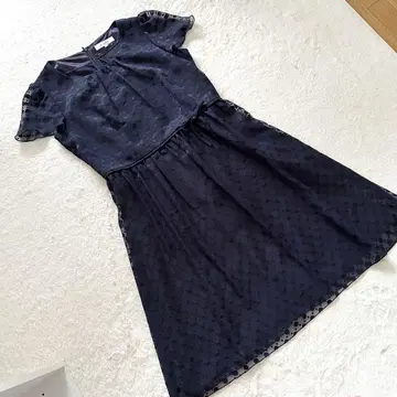 Rifanne 도쿄 소와르 세레모니 쉬폰 도트 원피스