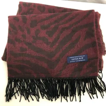 SAVILE ROW 대형 머플러 와인 레드 레오파드 무늬 7154