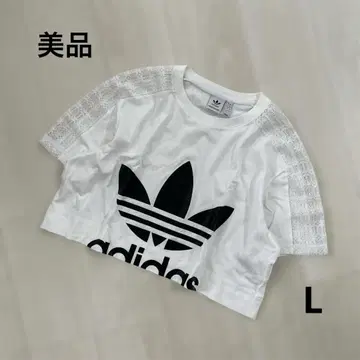[새상품급] 아디다스 오리지널 크롭 레이스 티셔츠 레이스 L
