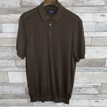 Drumohr 하이 게이지 코튼 니트 피케 셔츠 size50 이탈리아제