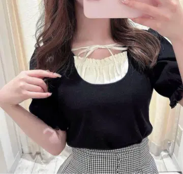 evelyn 반팔 쿠시 리브 TP