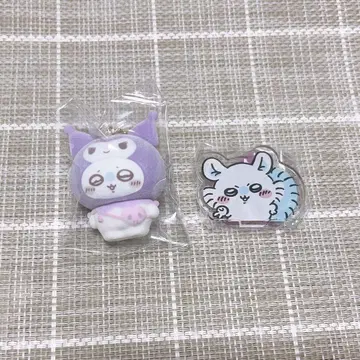 치이카와 (먼작귀) x 산리오 플로키 마스코트 참 모몽가 쿠로미