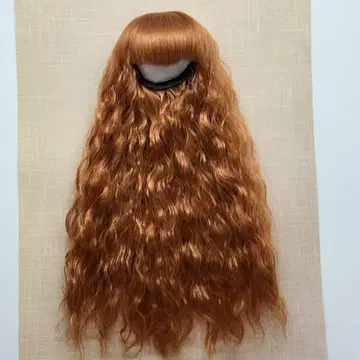 7.5인치 가발, 울리 롱 컬 브릭 브라운, 미사용