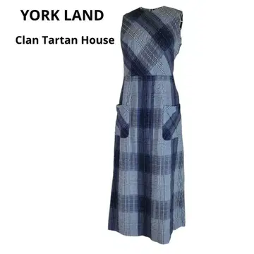 YORK LAND 요크랜드 롱 원피스 체크 무늬 슬리브리스
