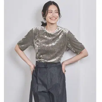 UNITED ARROWS 크러쉬 벨로아 T