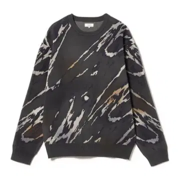 BEAMS 24 AW 디지털 마블 페이드 크루넥 니트