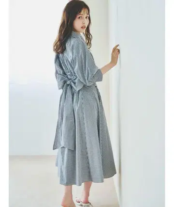 다즐린 허리 리본 셔츠 원피스