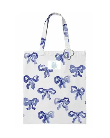 POPPY BLUE RIBBON TOTE BAG 토트백 아사기뇨