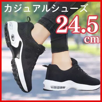 스니커즈 통굽 여성용 신발 경량 운동화 스포츠 블랙 24.5cm