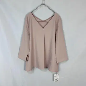 PLST 플라스테 스트레치 더블 크로스 V 넥 블라우스 미사용품 택 포함