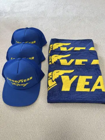 GOODYEAR Racing 캡, 타월 파랑 3개 세트