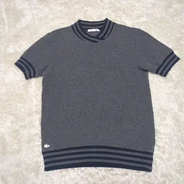 [컨디션 최상] LACOSTE 라코스테 니트 반팔 그레이 금장 와니