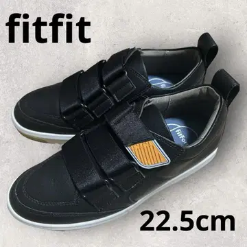 핏핏 fitfit 통굽 스니커즈 벨크로 천연 가죽 외반모지 블랙