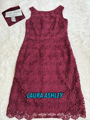 LAURA ASHLEY 레이스 슬리브리스 원피스 M 발표회